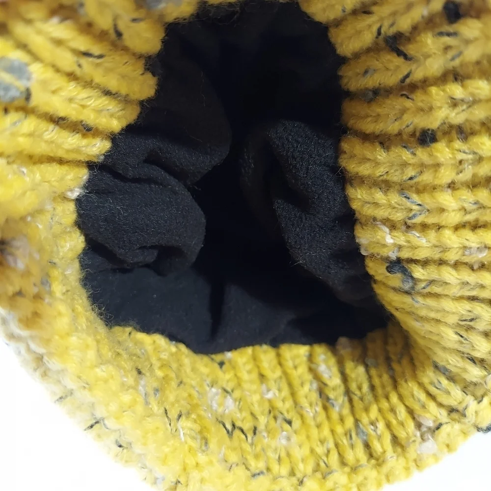 New Winter Thick Knit Beanie Hat Women Mustard Camel Soft Warm Lined Winter Hat